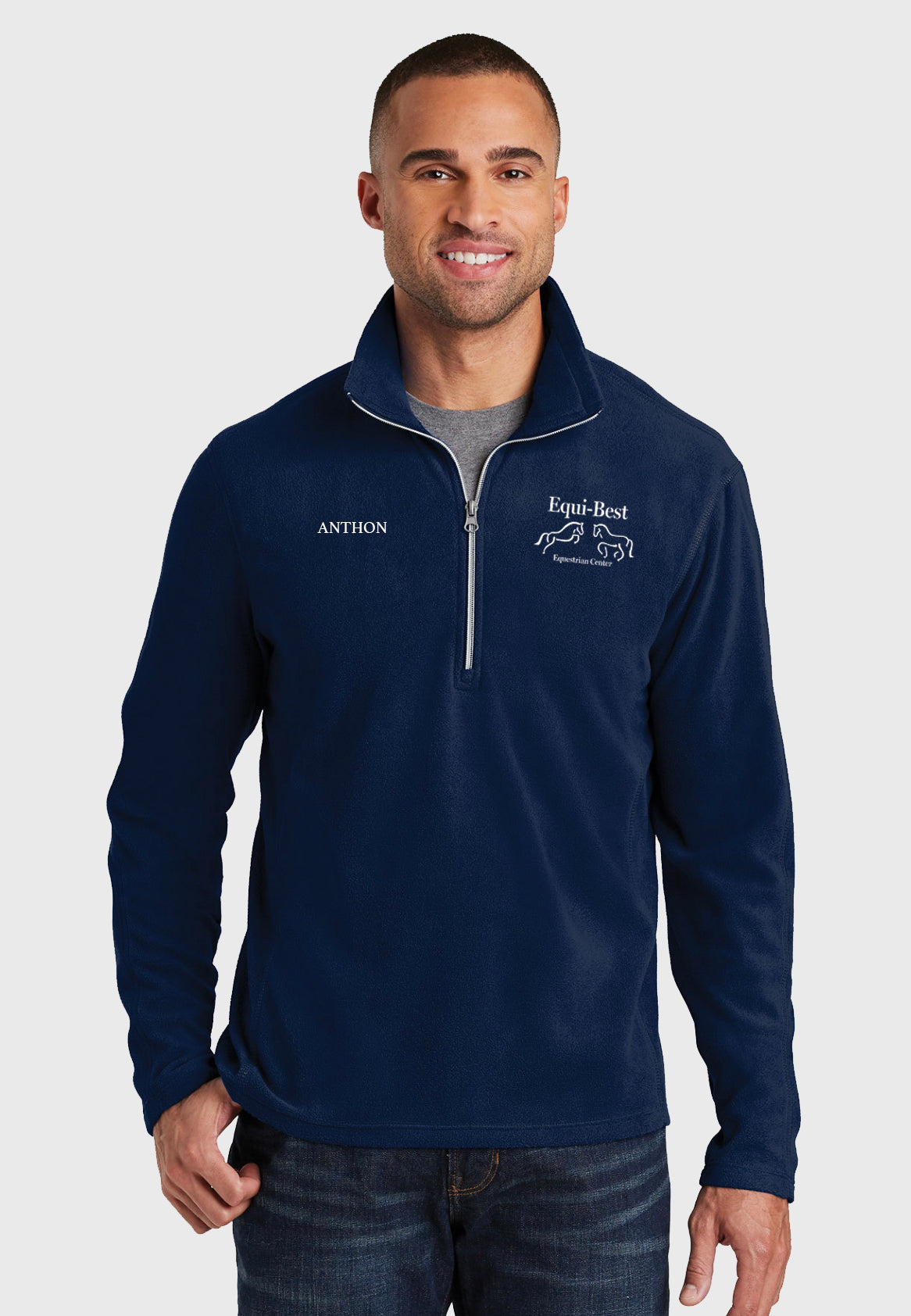 Equi-Best Port Authority® Ladies + Mens Microfleece 1/2 Zip Pullovers - Navy