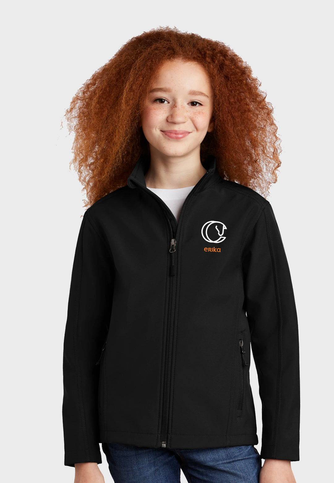 Cudo Equestrian Port Authority® Youth Core Black Soft Shell Jacket