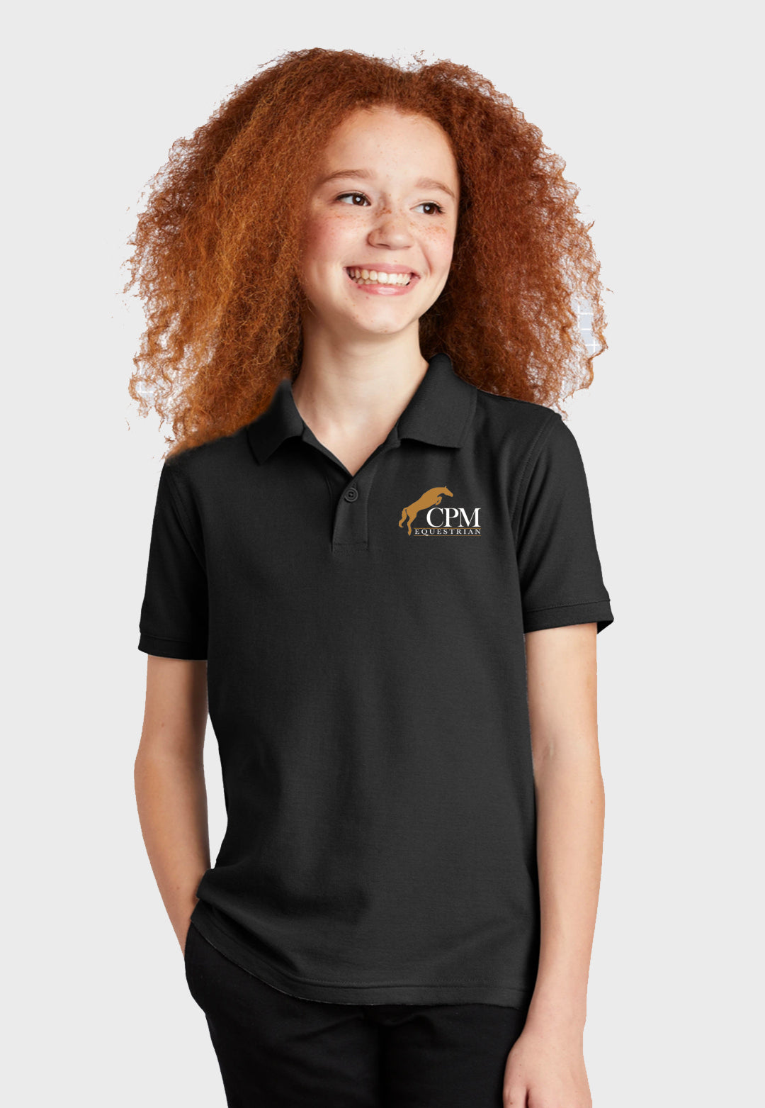 CPM Equestrian Port Authority® Ladies + Youth Core Classic Pique Polo - Black