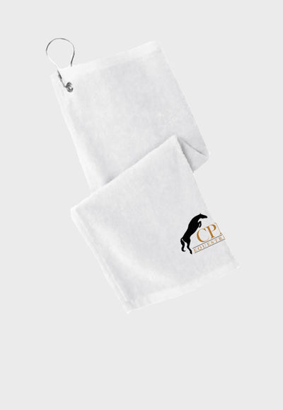CPM Equestrian PORT AUTHORITY ® GROMMETED HEMMED TOWEL - Black or White