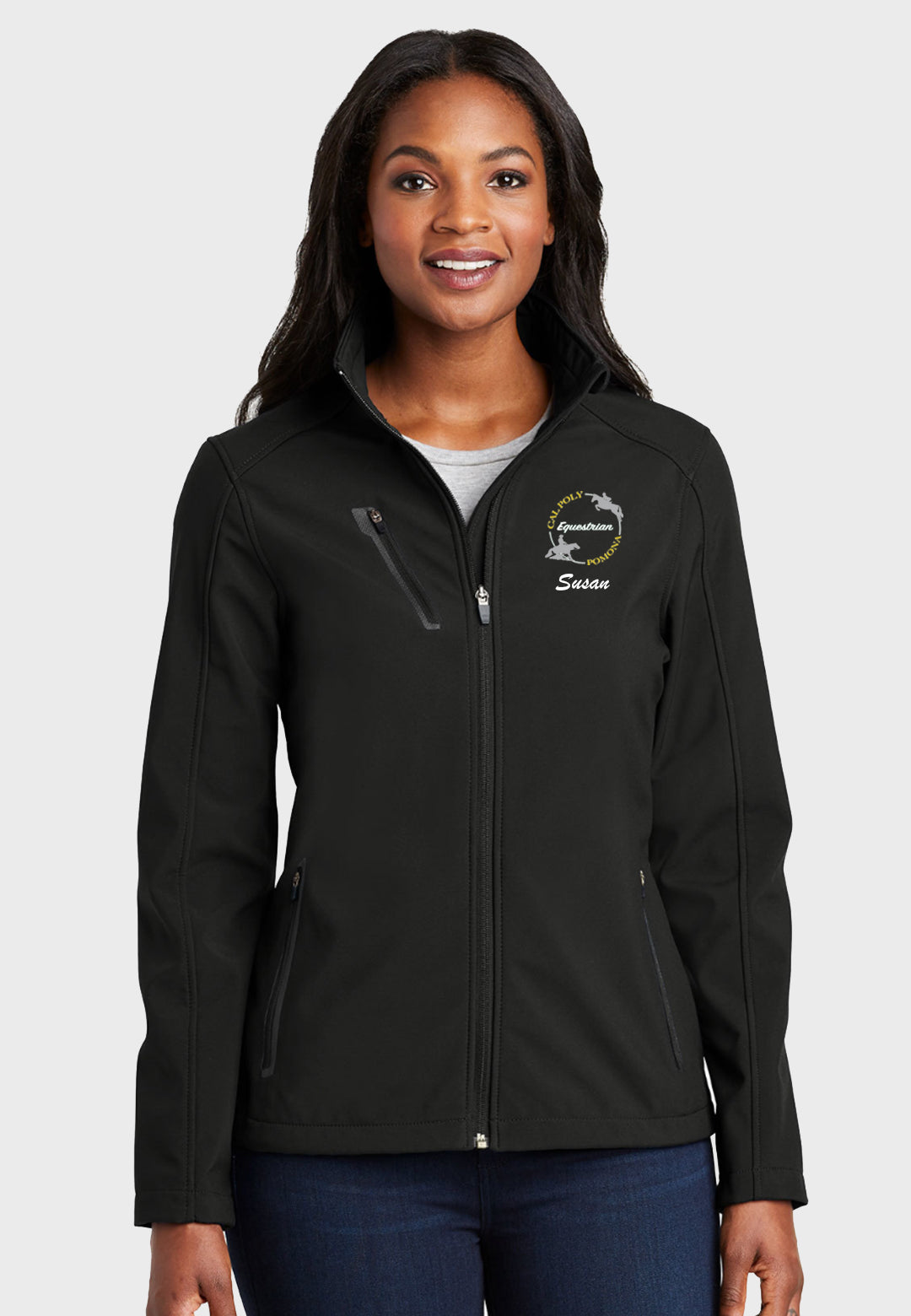 Cal Poly Pomona Equestrian Team Port Authority® Ladies Welded Black Soft Shell Jacket