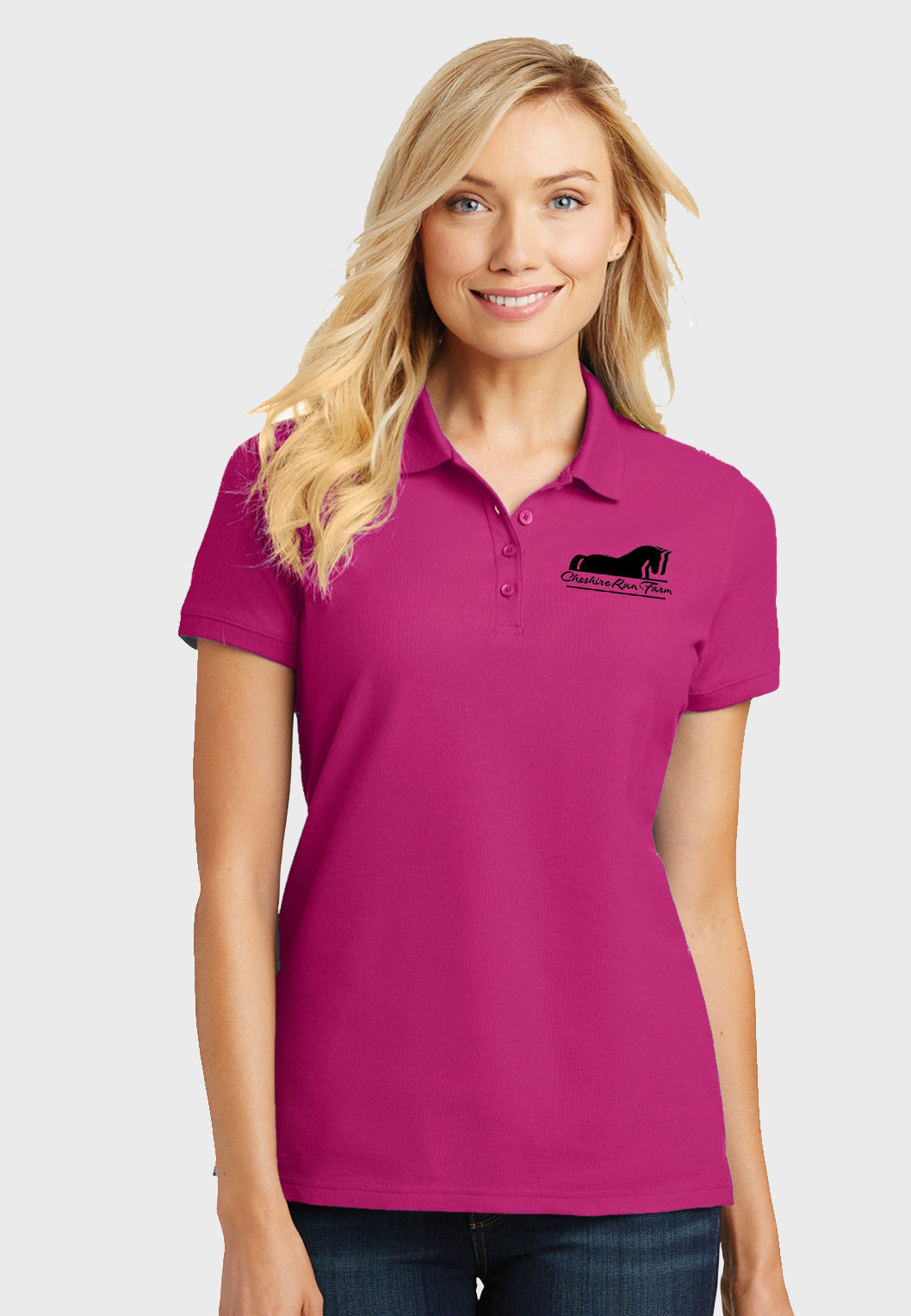 Cheshire Run Farm Port Authority® Ladies Core Classic Pique Polo - Grey or Pink