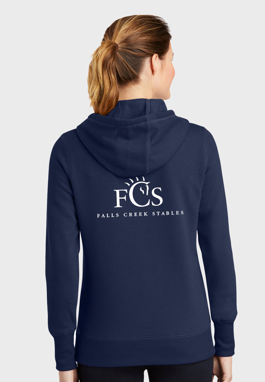 Falls Creek Stables Sport-Tek® Ladies + Mens Pullover Hooded Sweatshirt - Navy