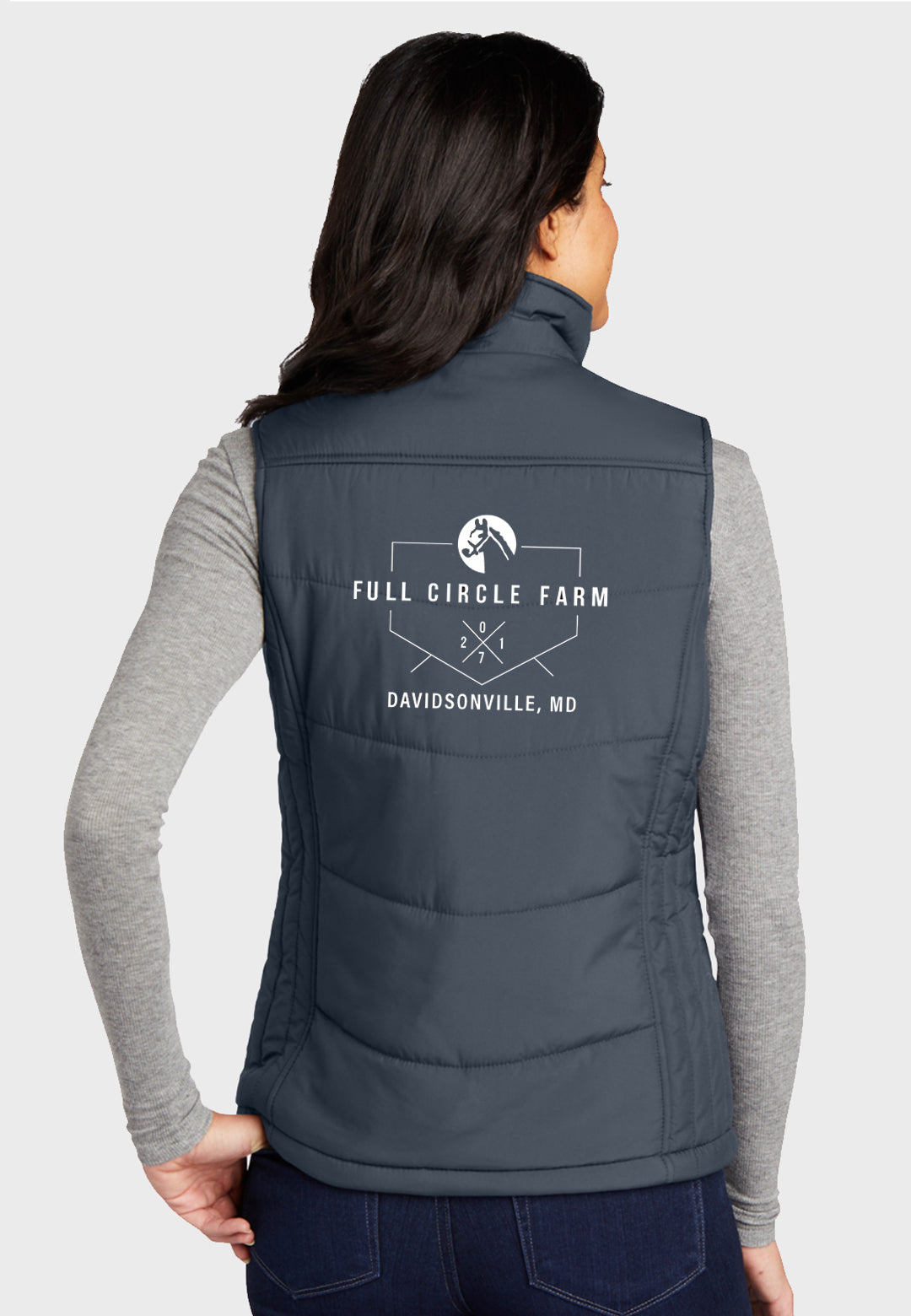 Full Circle Farm Port Authority® Ladies Puffy Vest - Slate
