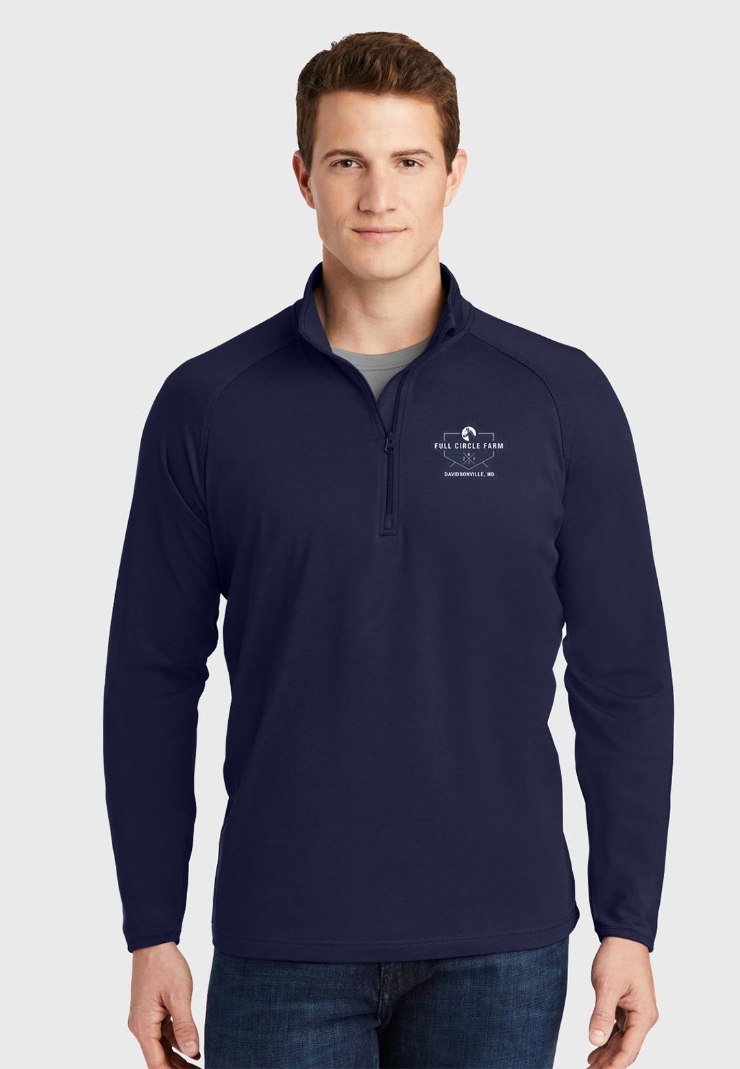 Full Circle Farm Sport-Tek® Mens Sport-Wick® Stretch 1/2-Zip Pullover