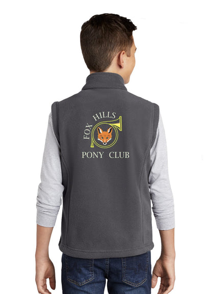 Fox Hills Pony Club Port Authority® Youth Fleece Vest - Black or Grey