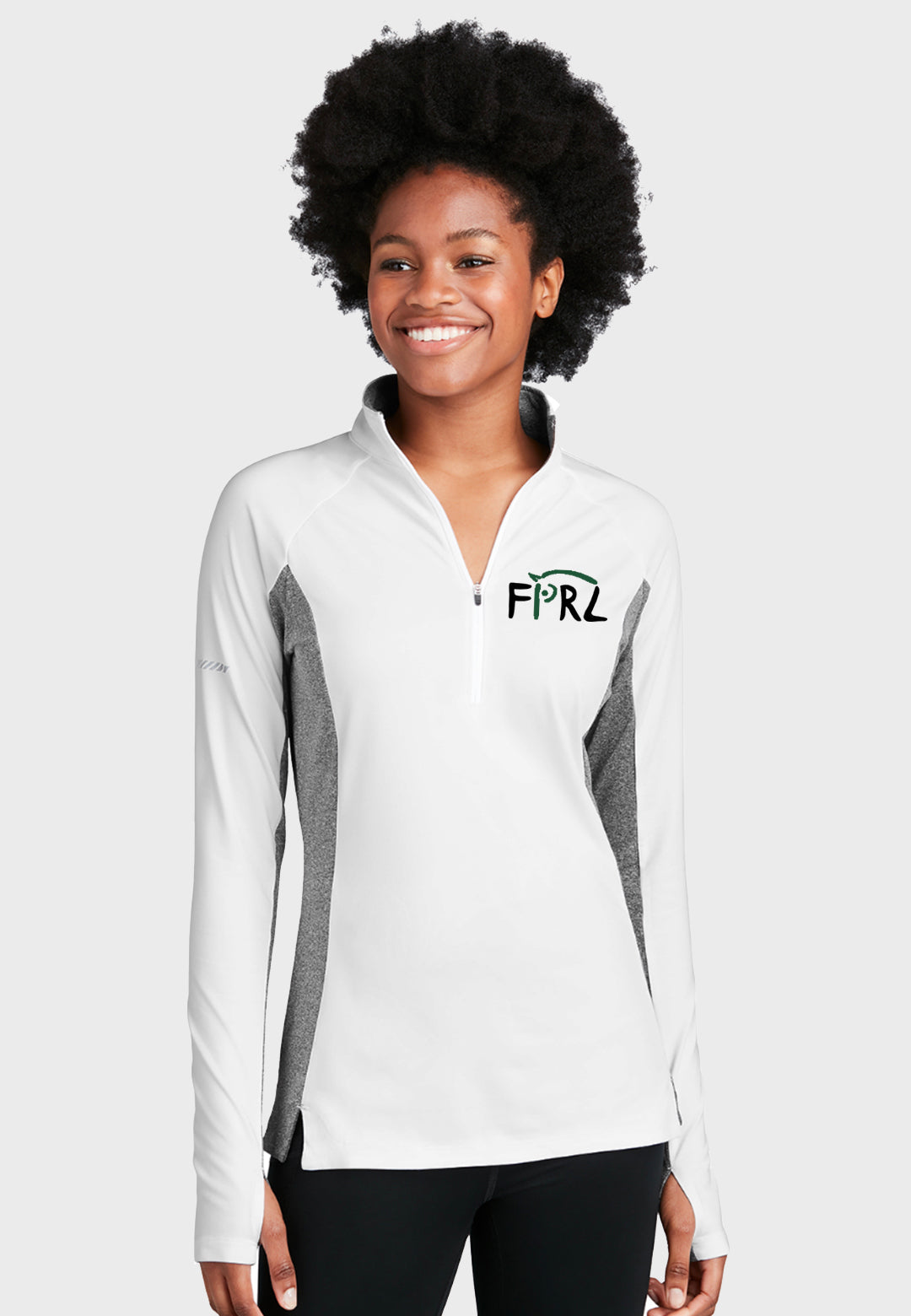 Flanders Polo Sport-Tek® Sport-Wick® Stretch Contrast 1/2-Zip Pullover - Ladies + Mens, 2 Color Options