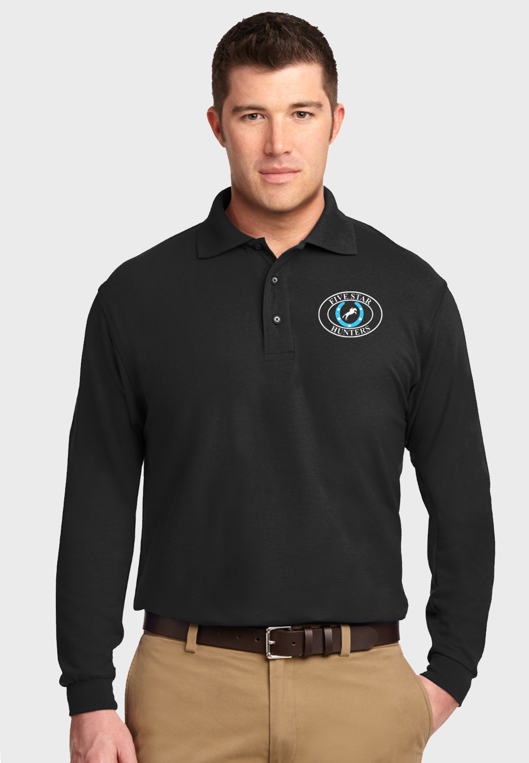 Five Star Hunters Port Authority® Silk Touch™ Long Sleeve Polo - Mens