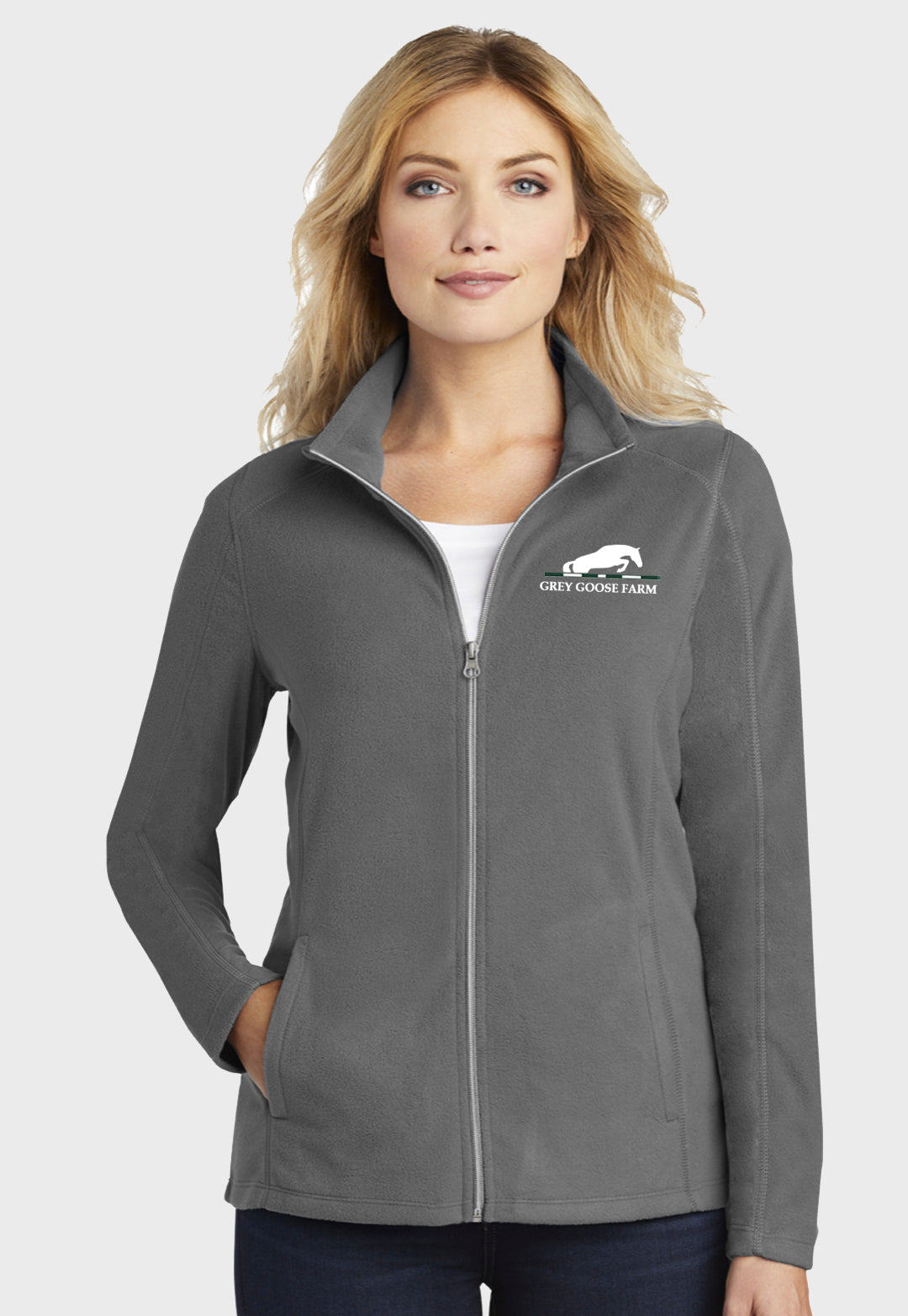 Grey Goose Farm PORT AUTHORITY® LADIES MICROFLEECE JACKET - Grey