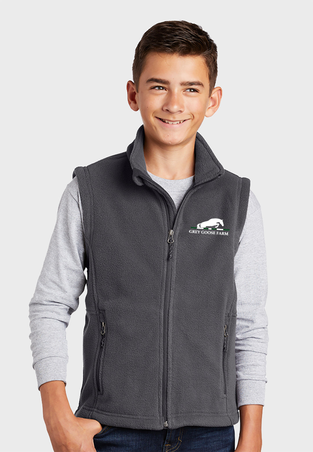 Grey Goose Farm Port Authority® Youth Fleece Vest - Grey