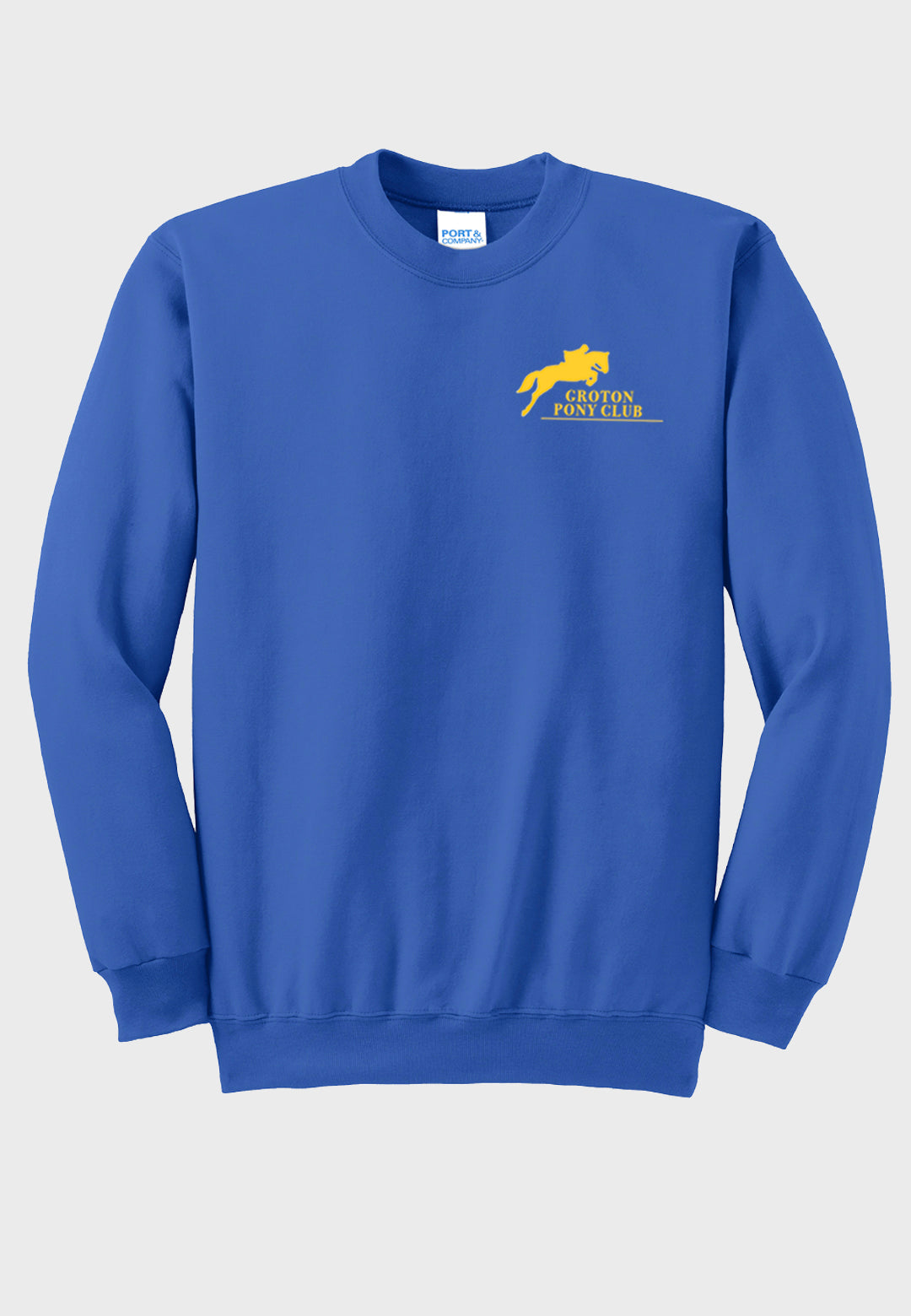 Groton Pony Club Port & Company® Essential Royal Blue Fleece Crewneck Sweatshirt - Adult + Youth Sizes