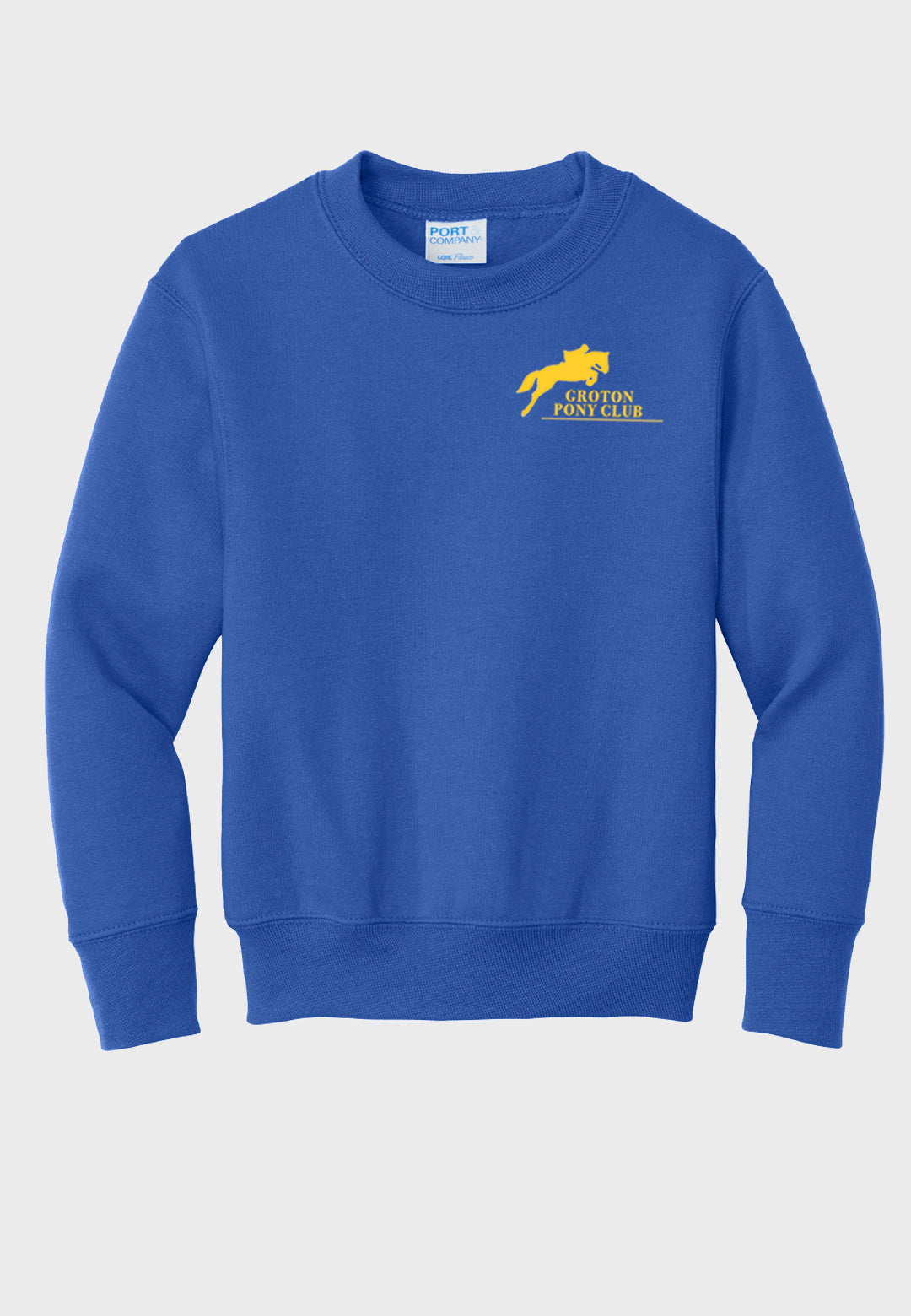 Groton Pony Club Port & Company® Essential Royal Blue Fleece Crewneck Sweatshirt - Adult + Youth Sizes