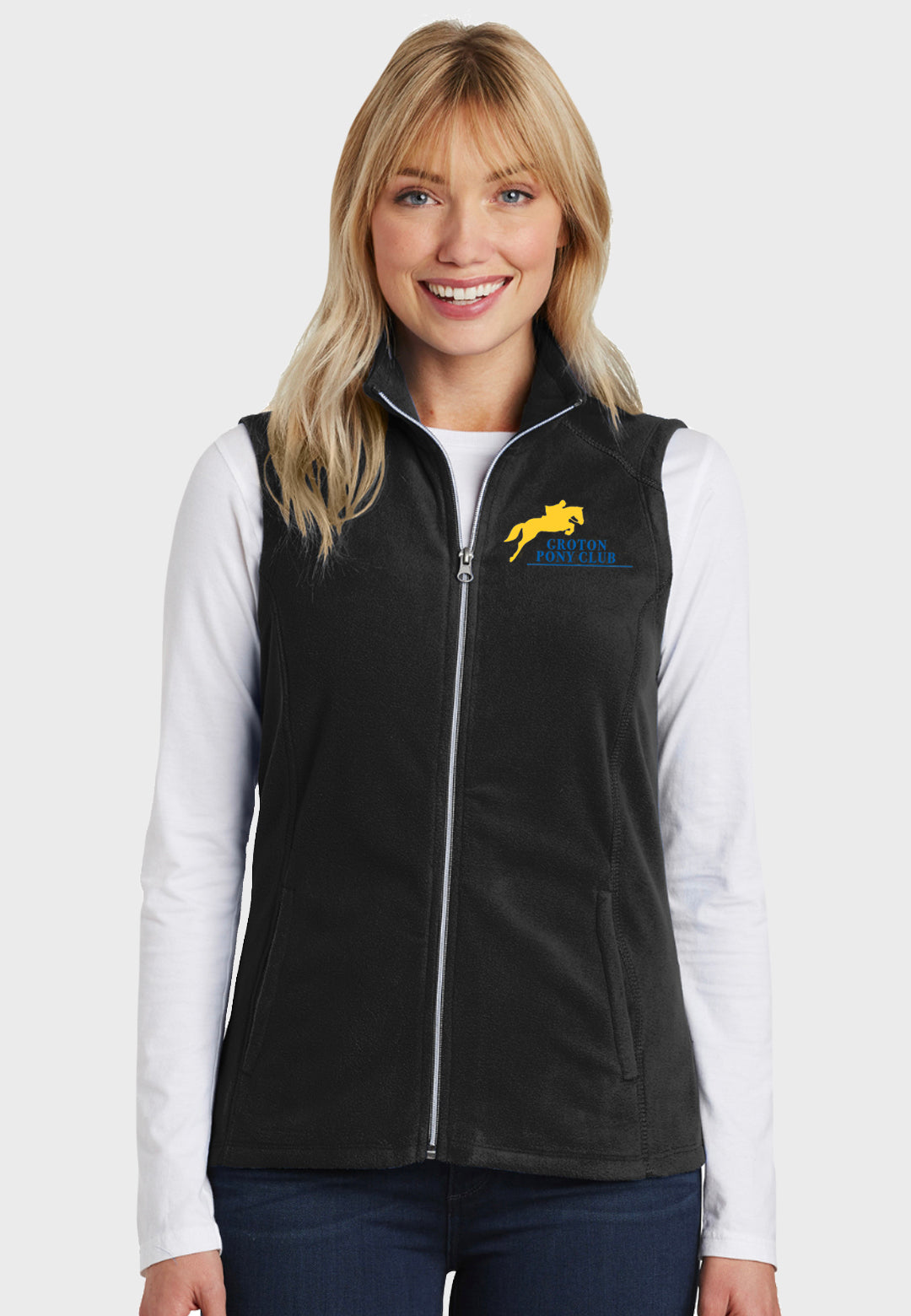 Groton Pony Club Ladies + Mens Port Authority® MicroFleece Vest - Black