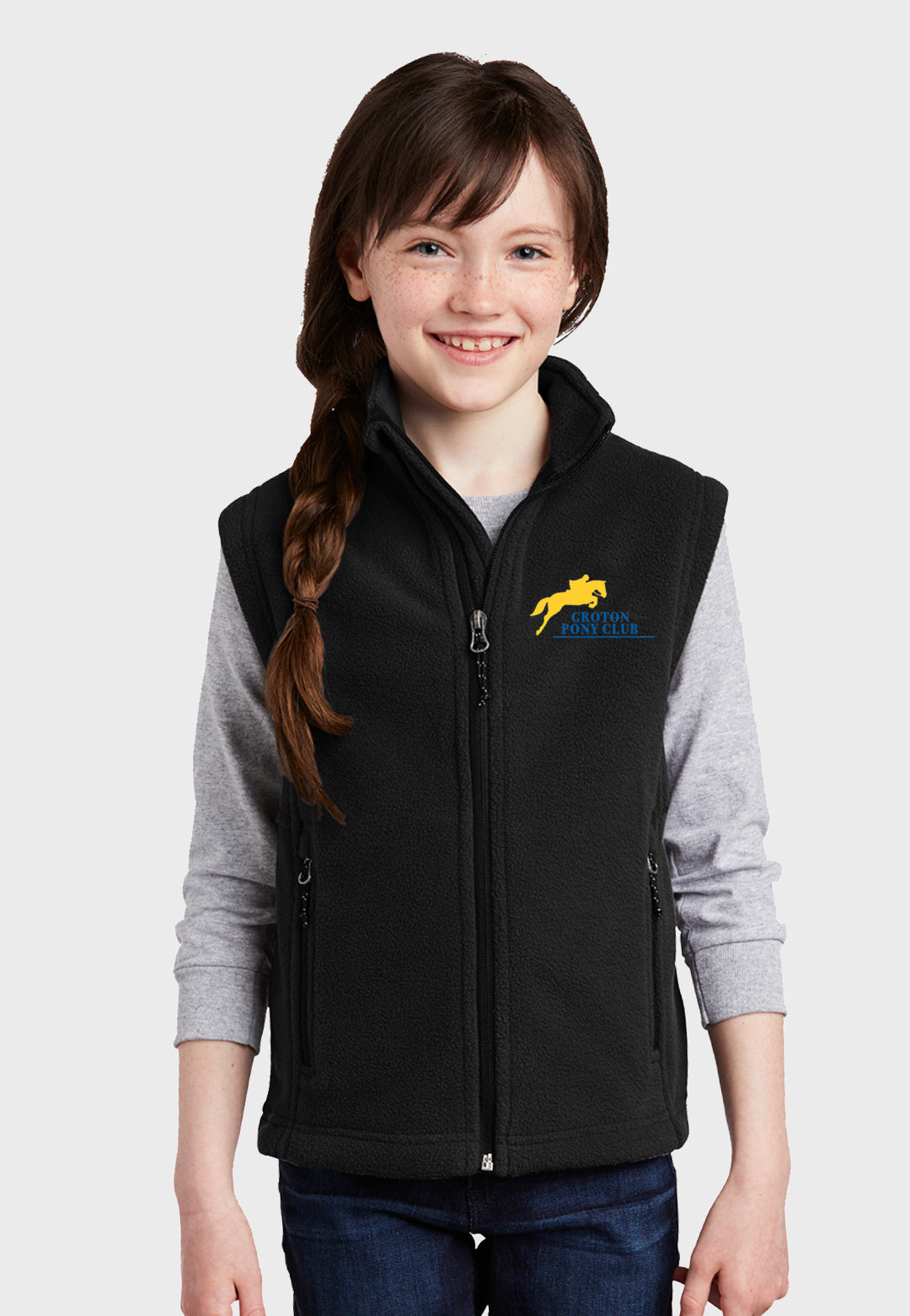 Groton Pony Club Port Authority® Youth Fleece Vest - Black