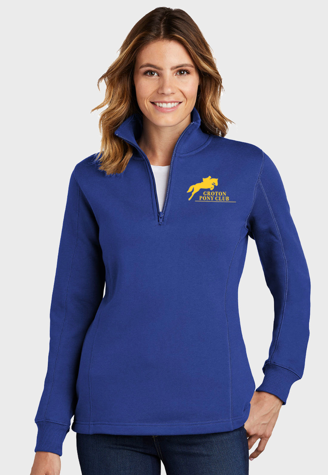 Groton Pony Club Sport-Tek® Ladies 1/4-Zip Sweatshirt - Royal