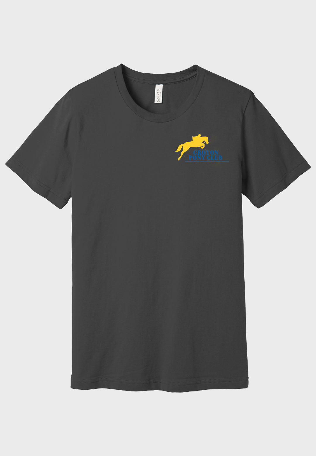 Groton Pony Club BELLA+CANVAS ® Adult/Unisex Jersey Short Sleeve Tee - Dark Grey