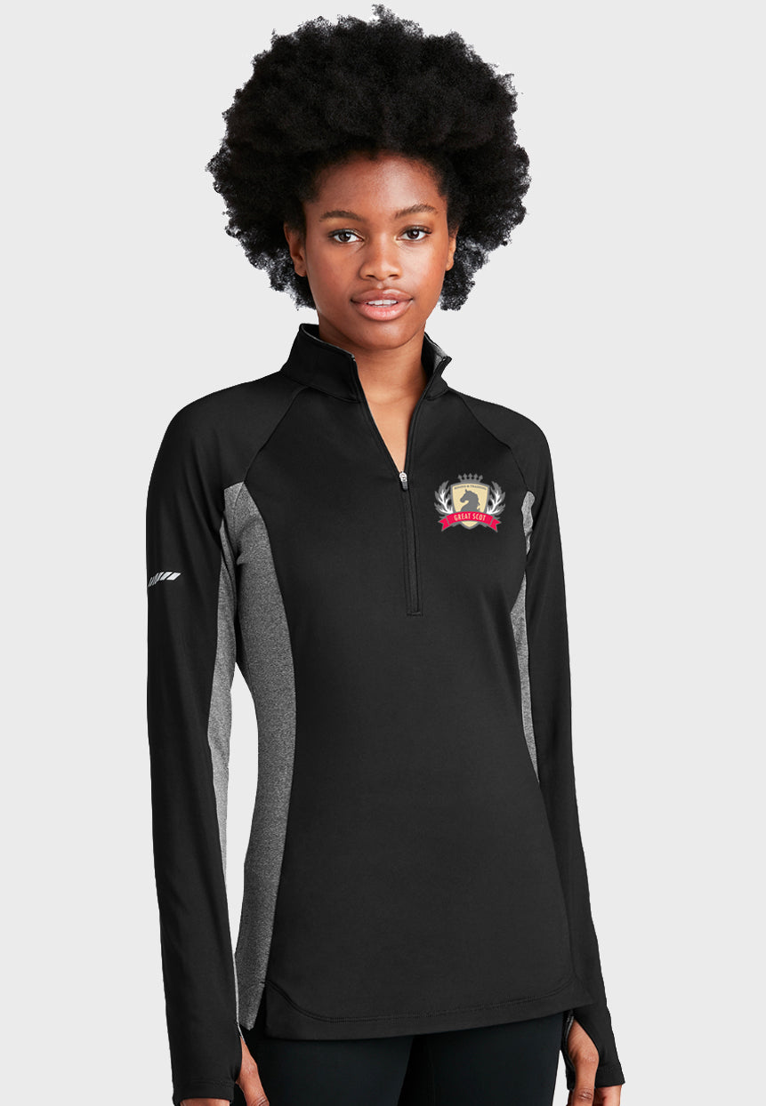 Great Scot Sport-Tek® Ladies Sport-Wick® Stretch Contrast 1/2-Zip Pullover - 2 Color Options