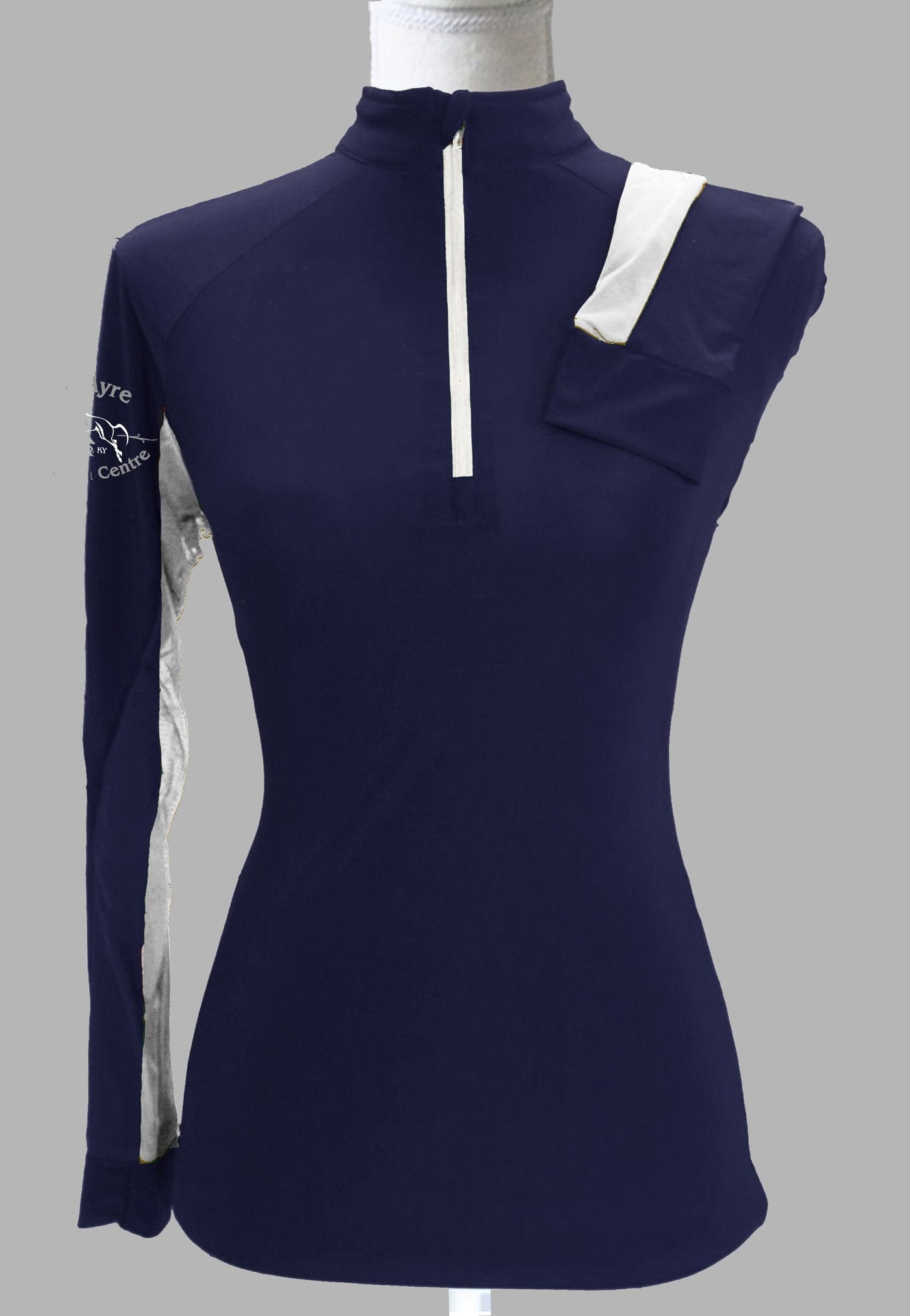 GlenAyre Equestrian Custom Sun Shirt - Navy with White Accents