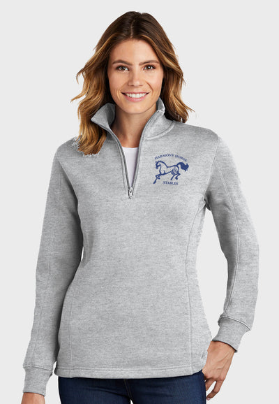 Harmony Horse Stables Sport-Tek® Ladies 1/4-Zip Sweatshirt - Grey