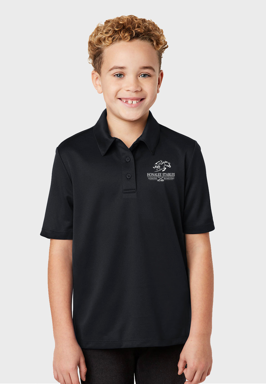 Honalee Stables Youth Port Authority® Silk Touch™ Polo - Black