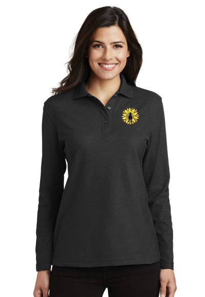 Huey's Pledge Port Authority® Ladies Silk Touch™ Long Sleeve Polo - Black or Navy