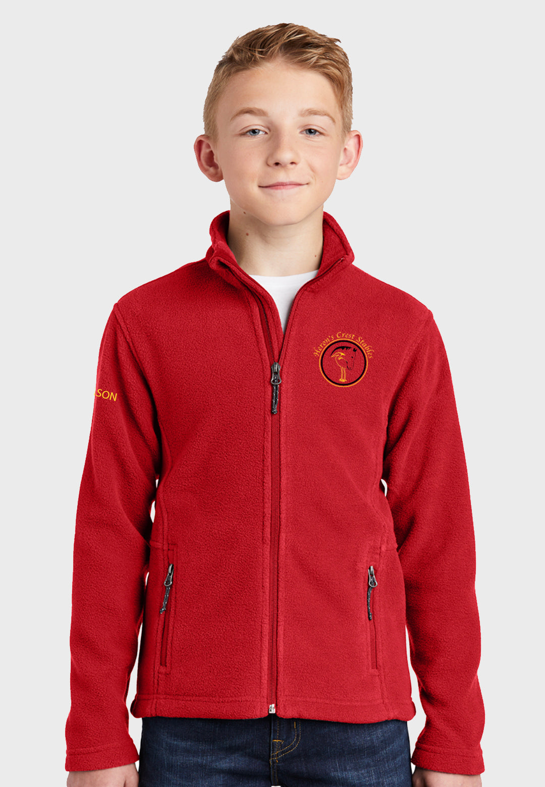 Heron's Crest Stables Port Authority® Youth Fleece Jacket - Red