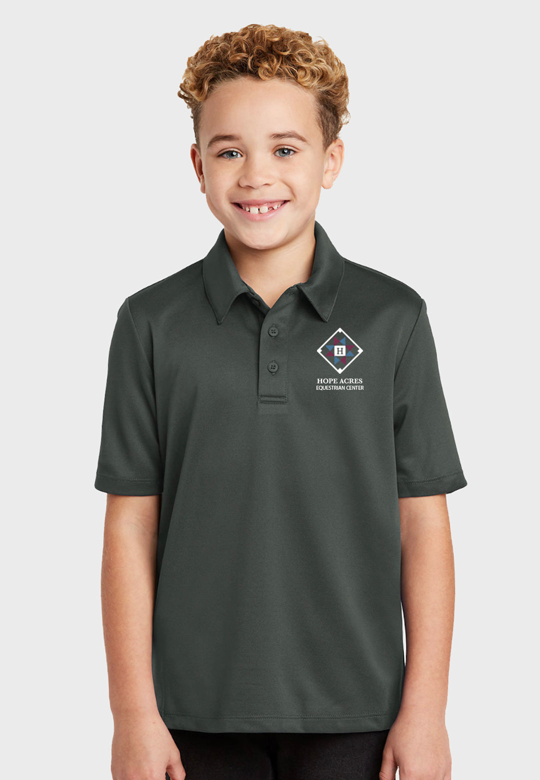 Hope Acres Youth Port Authority® Silk Touch™ Polo - Grey
