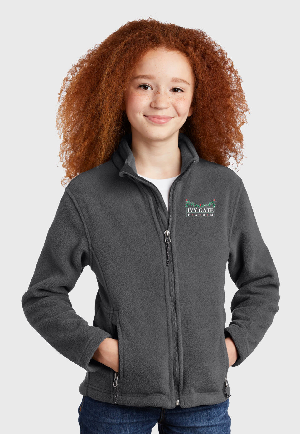 Ivy Gate Farm Port Authority® Youth Fleece Jacket - Iron Grey