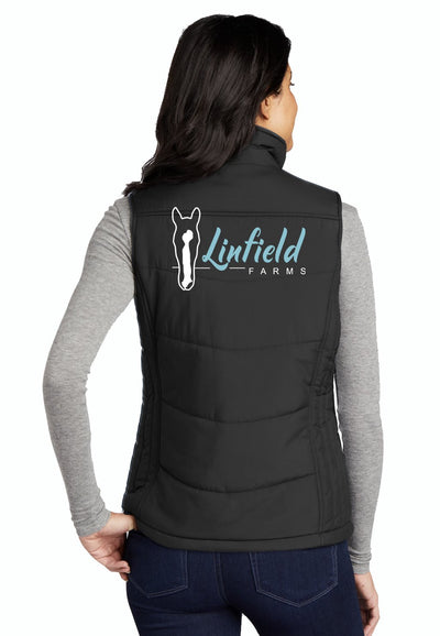 Linfield Farms Port Authority® Ladies Puffy Vest - Charcoal or Black