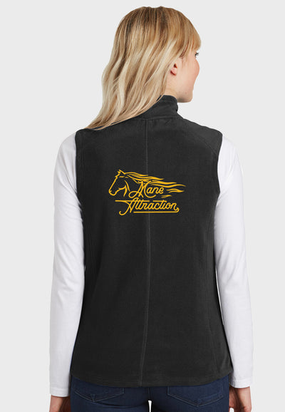 Mane Attraction Port Authority® Black MicroFleece Vest - Ladies + Mens Sizes