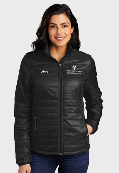 McDonogh Equestrian Team Port Authority® Ladies Packable Down Jacket - Black