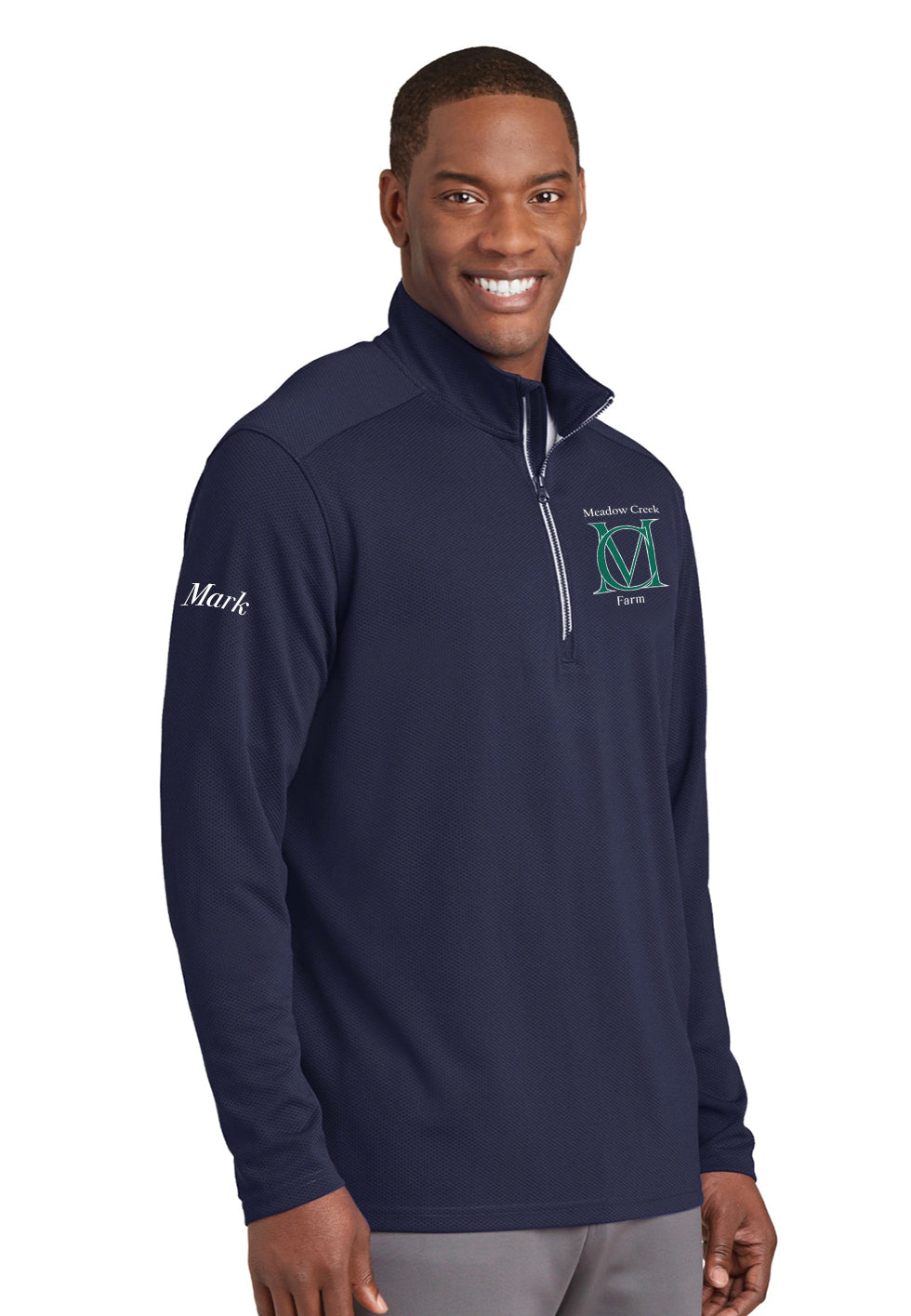 Meadow Creek Farm Men's Sport-Tek® Sport-Wick® Textured 1/4-Zip Pullover