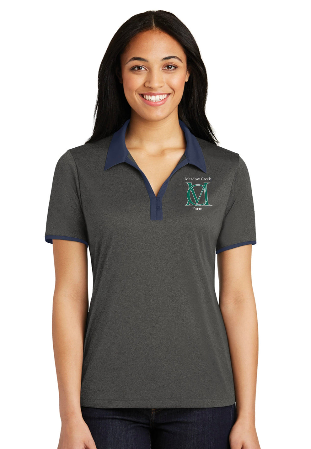 Meadow Creek Farm Sport-Tek® Ladies Heather Contender™ Contrast Polo