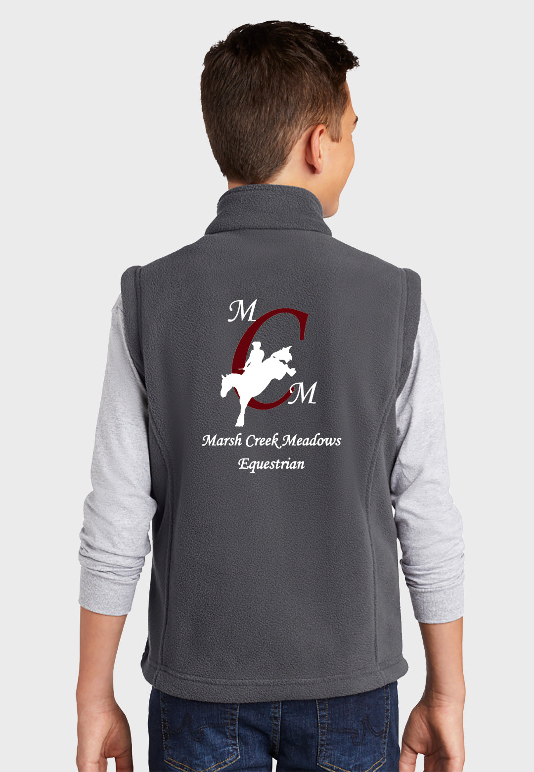 Marsh Creek Meadows Equestrian Port Authority® Youth Grey Fleece Vest