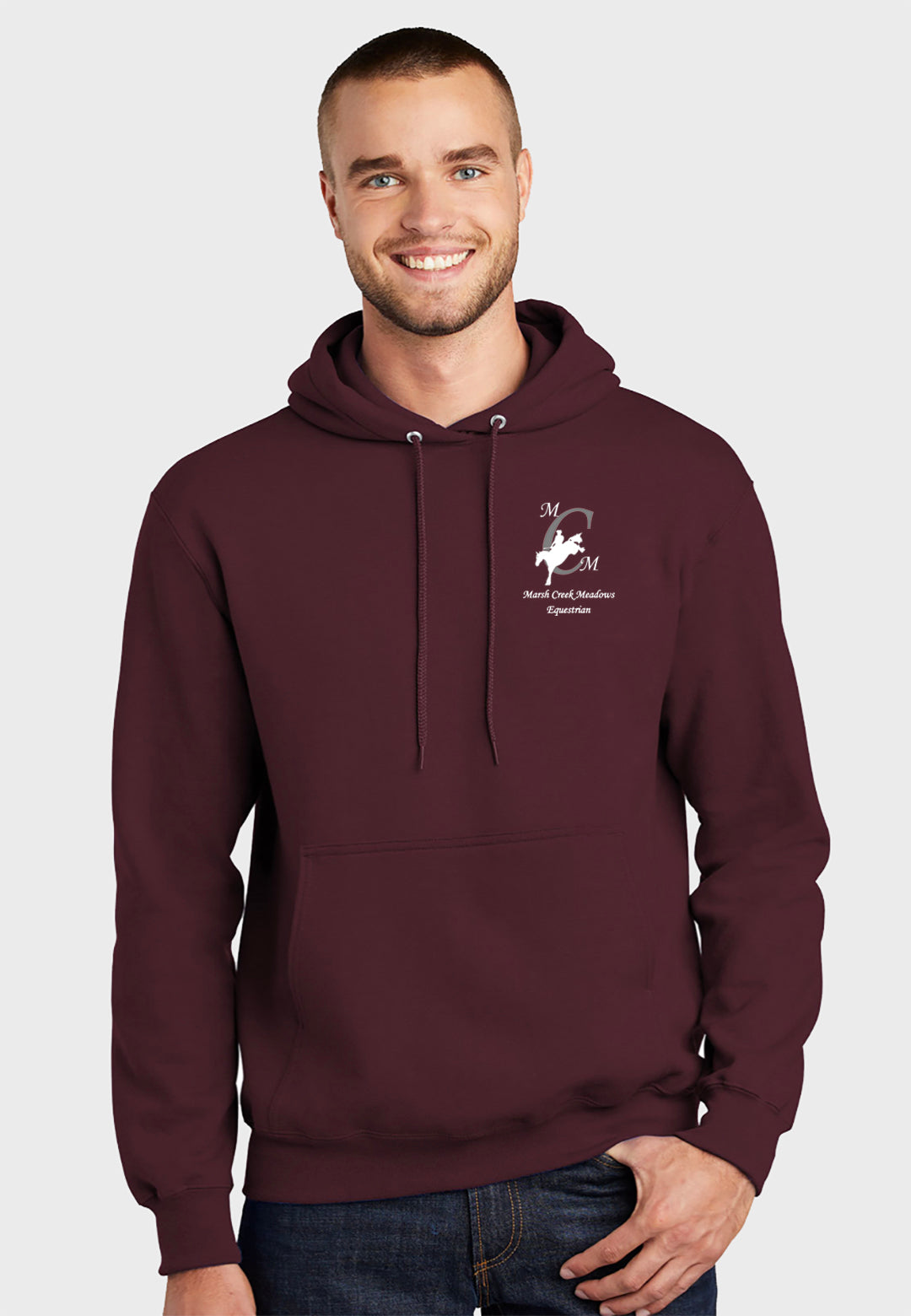 Marsh Creek Meadows Equestrian Port & Company® Essential Fleece Pullover Hooded Sweatshirt