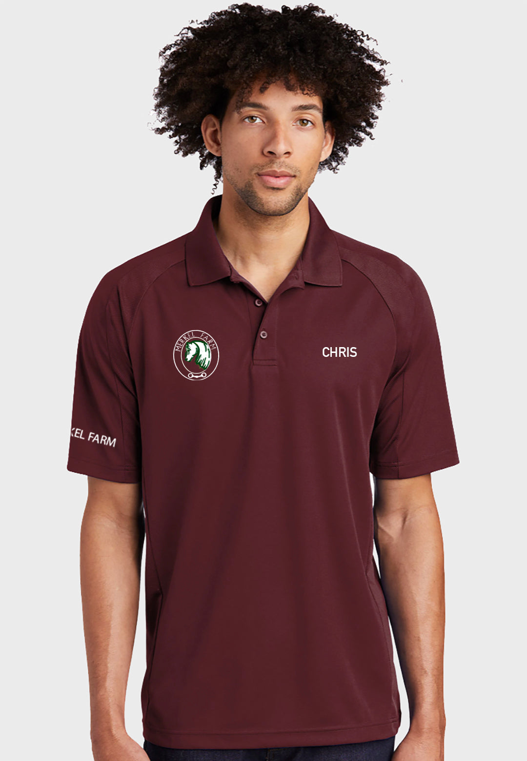 Merkel Farm Equestrian Center Sport-Tek® Mens Dri-Mesh® Pro Polo - Maroon