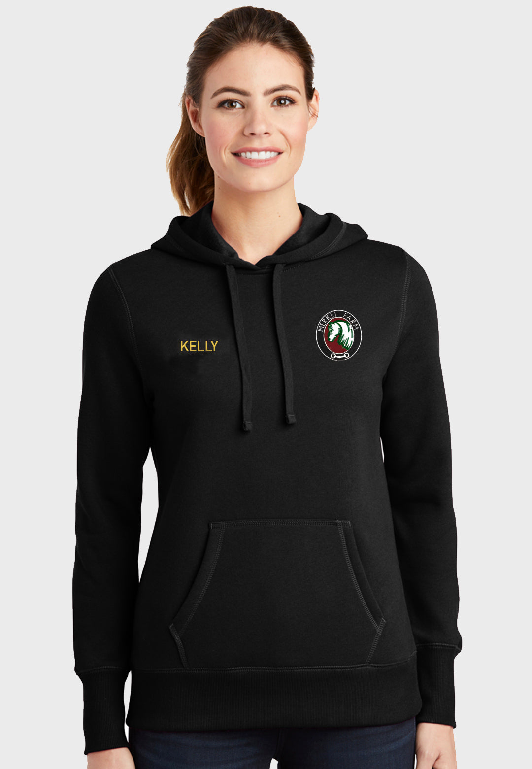 Merkel Farm Equestrian Center Sport-Tek® Ladies Pullover Hooded Sweatshirt - Black