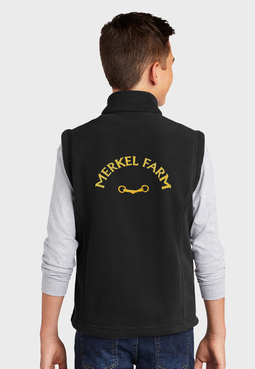 Merkel Farm Equestrian Center Port Authority® Youth Fleece Vest - Black