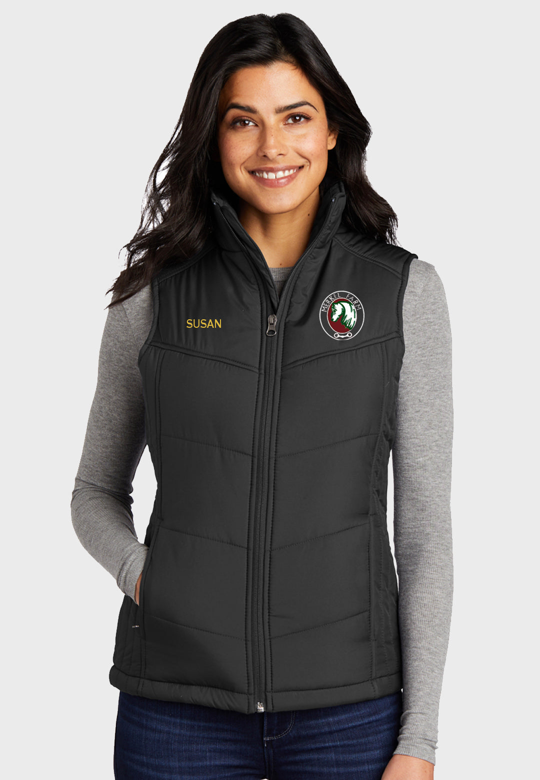 Merkel Farm Equestrian Center Port Authority® Ladies Puffy Vest - Black