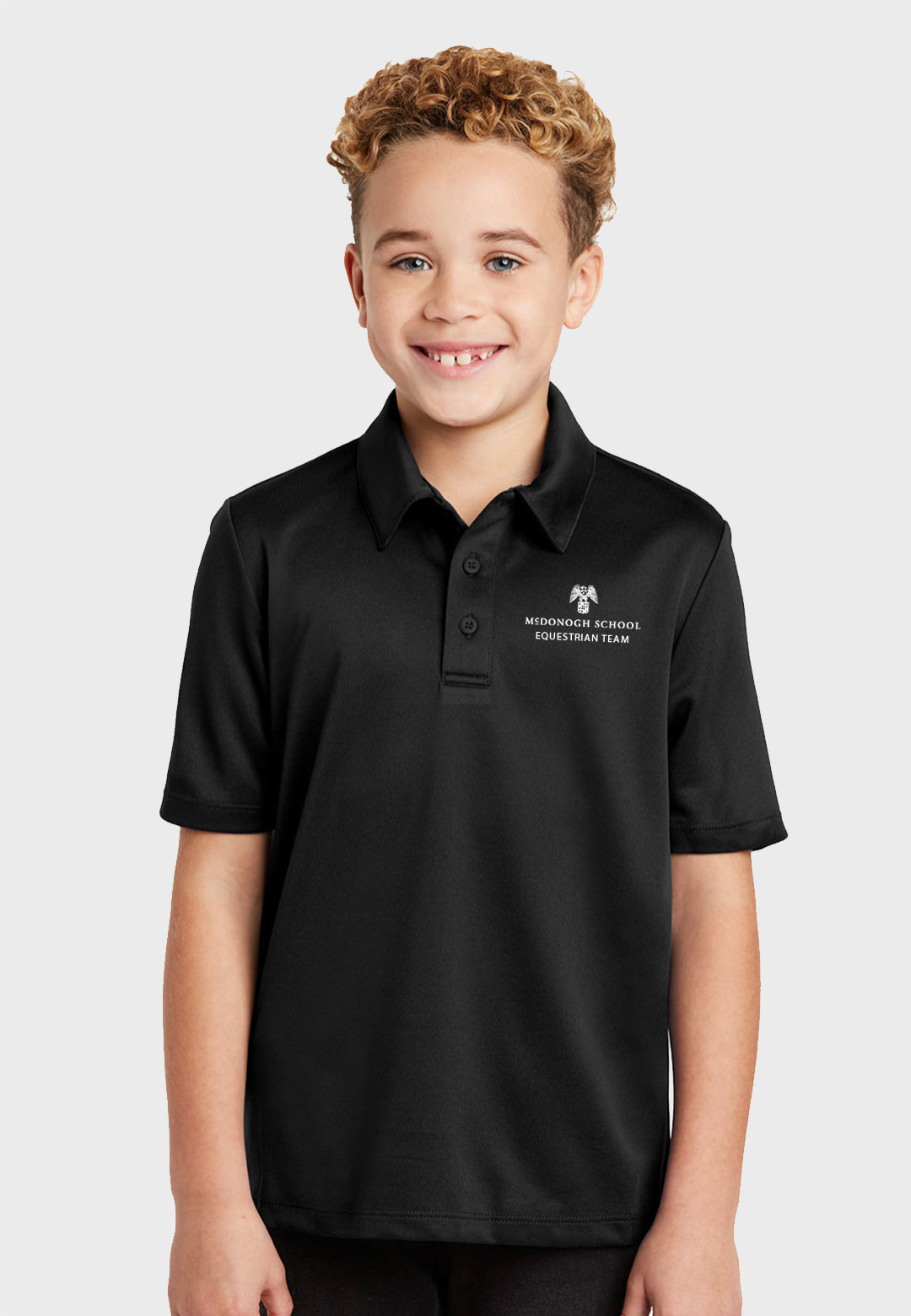 McDonogh Equestrian Team Youth Port Authority® Silk Touch™ Polo - Black