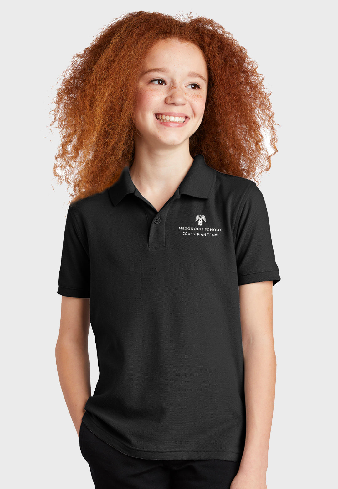 McDonogh Equestrian Team Port Authority® Youth Classic Pique Polo - Black