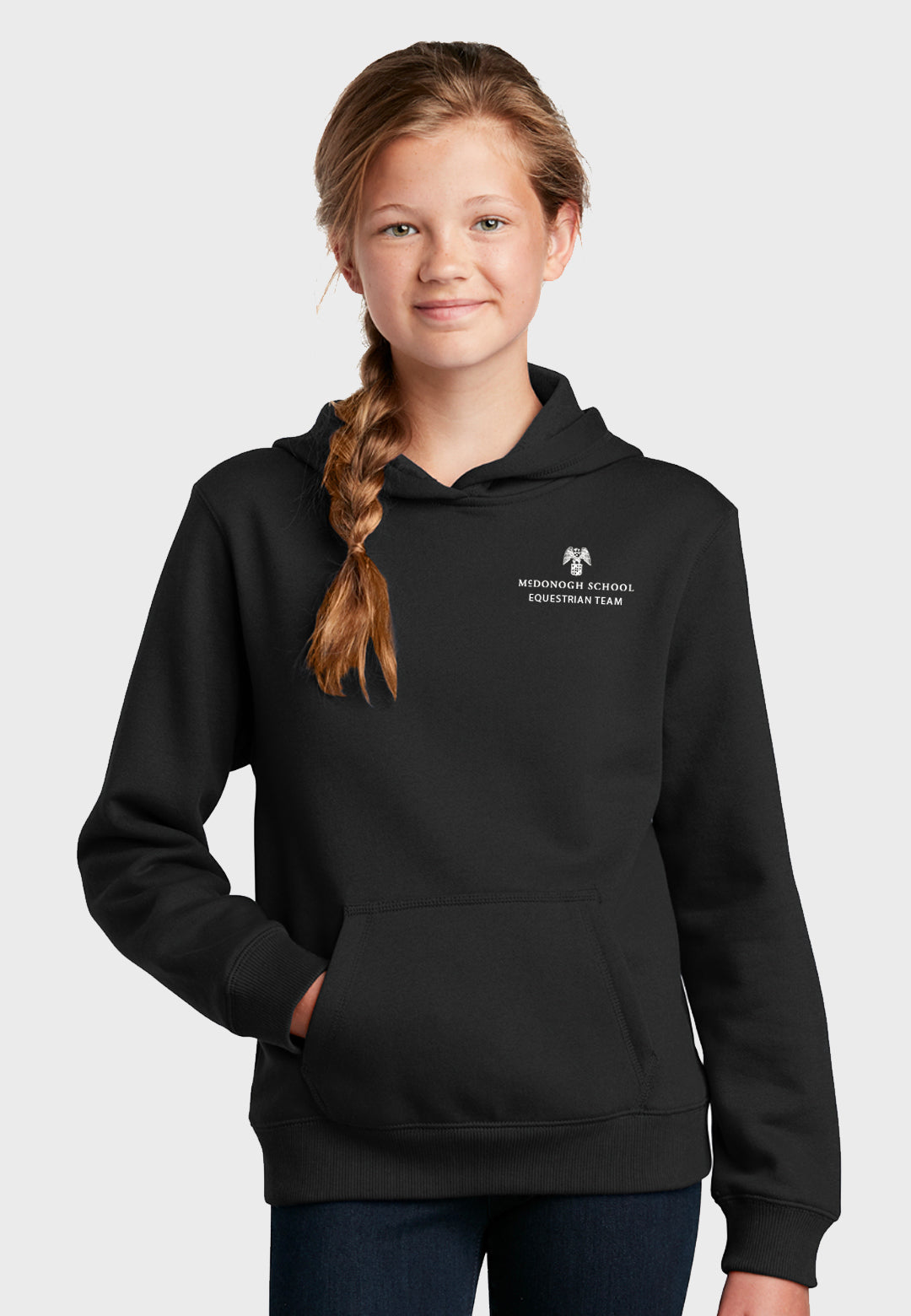 McDonogh Equestrian Team Sport-Tek®  Youth Hooded Sweatshirt - Black