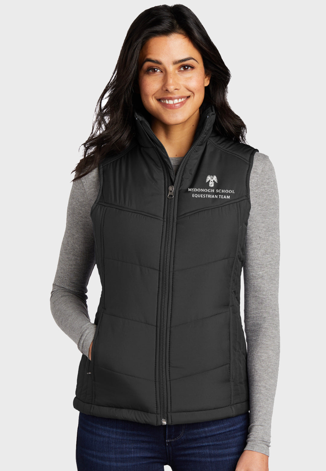 McDonogh Equestrian Team Port Authority® Ladies Puffy Vest - Black