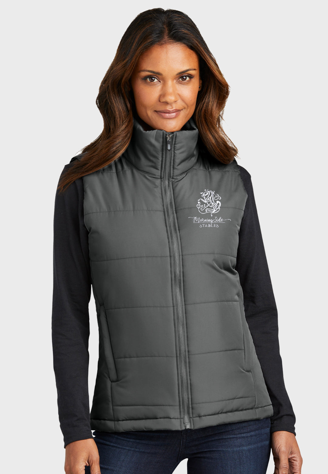 Morning Side Stables Port Authority® Ladies Puffer Vest - Grey