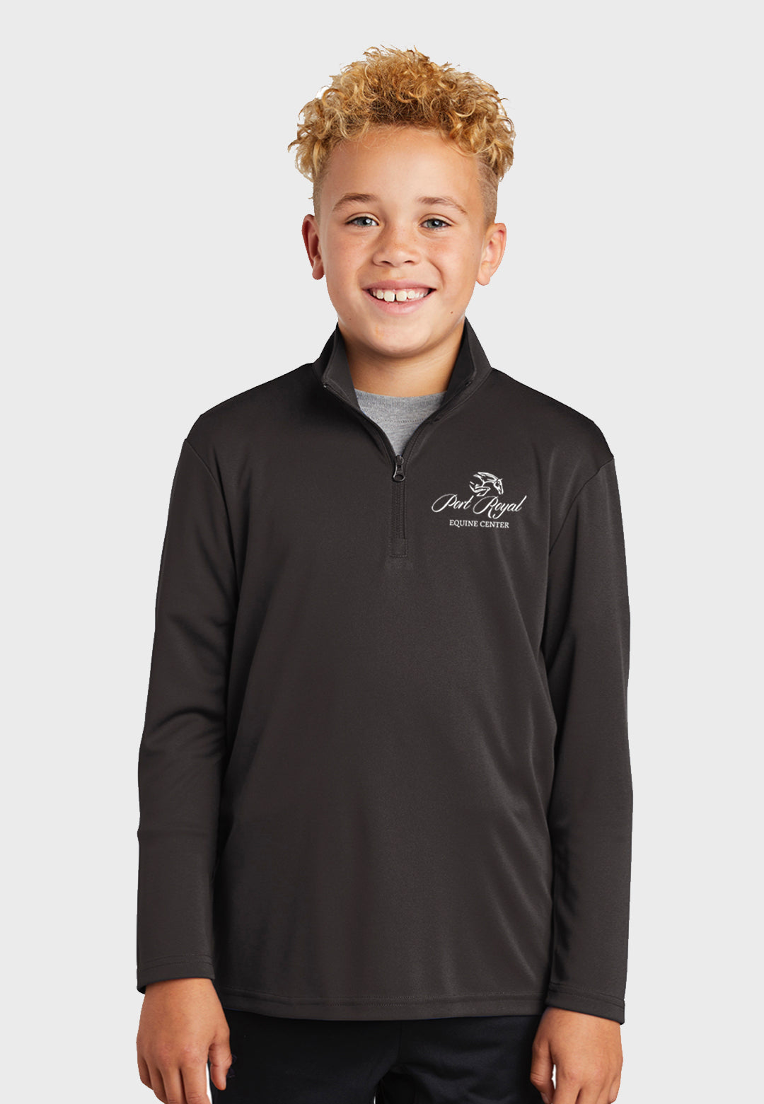 Port Royal Equine Center Sport-Tek ®Youth PosiCharge ®Competitor ™1/4-Zip Pullover - Grey