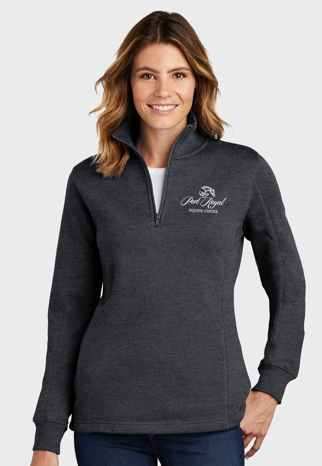 Port Royal Equine Center Sport-Tek® Ladies 1/4-Zip Sweatshirt - Grey
