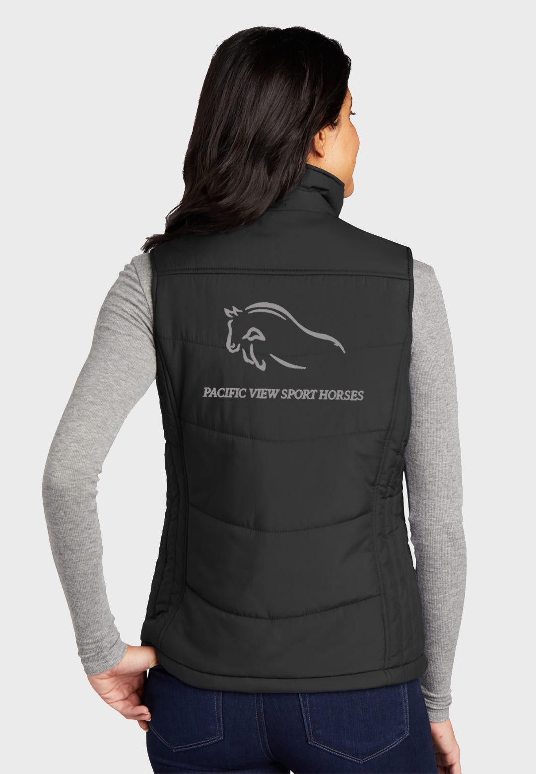 Pacific View Sport Horses Port Authority® Ladies Puffy Vest - Black