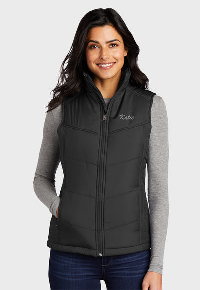 Pacific View Sport Horses Port Authority® Ladies Puffy Vest - Black