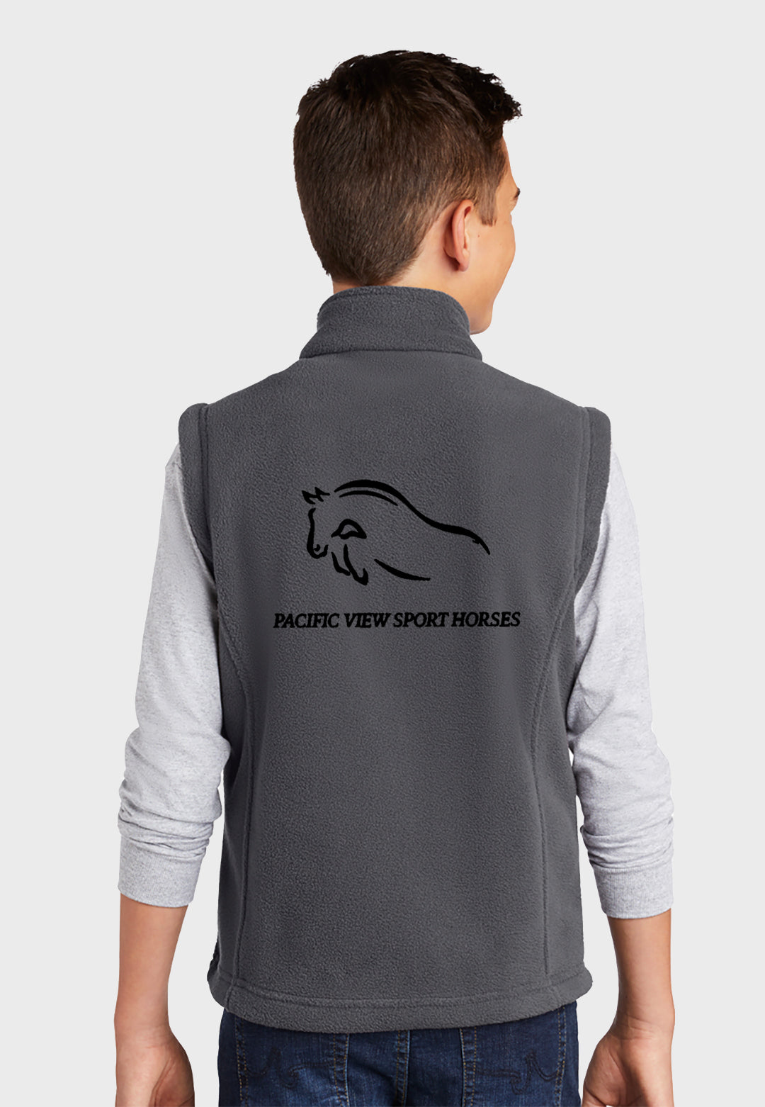 Pacific View Sport Horses Port Authority® Youth Fleece Vest - Grey