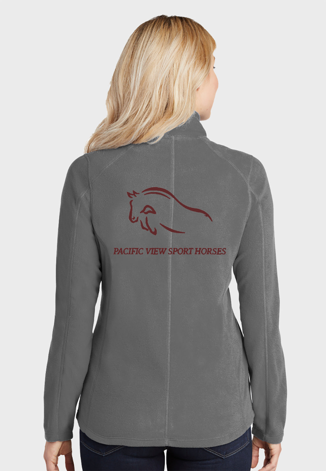 Pacific View Sport Horses PORT AUTHORITY® LADIES MICROFLEECE JACKET - Grey